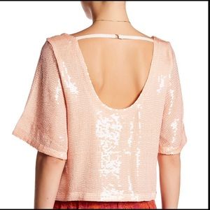 NWT Free People Night Fever Sequined Top
